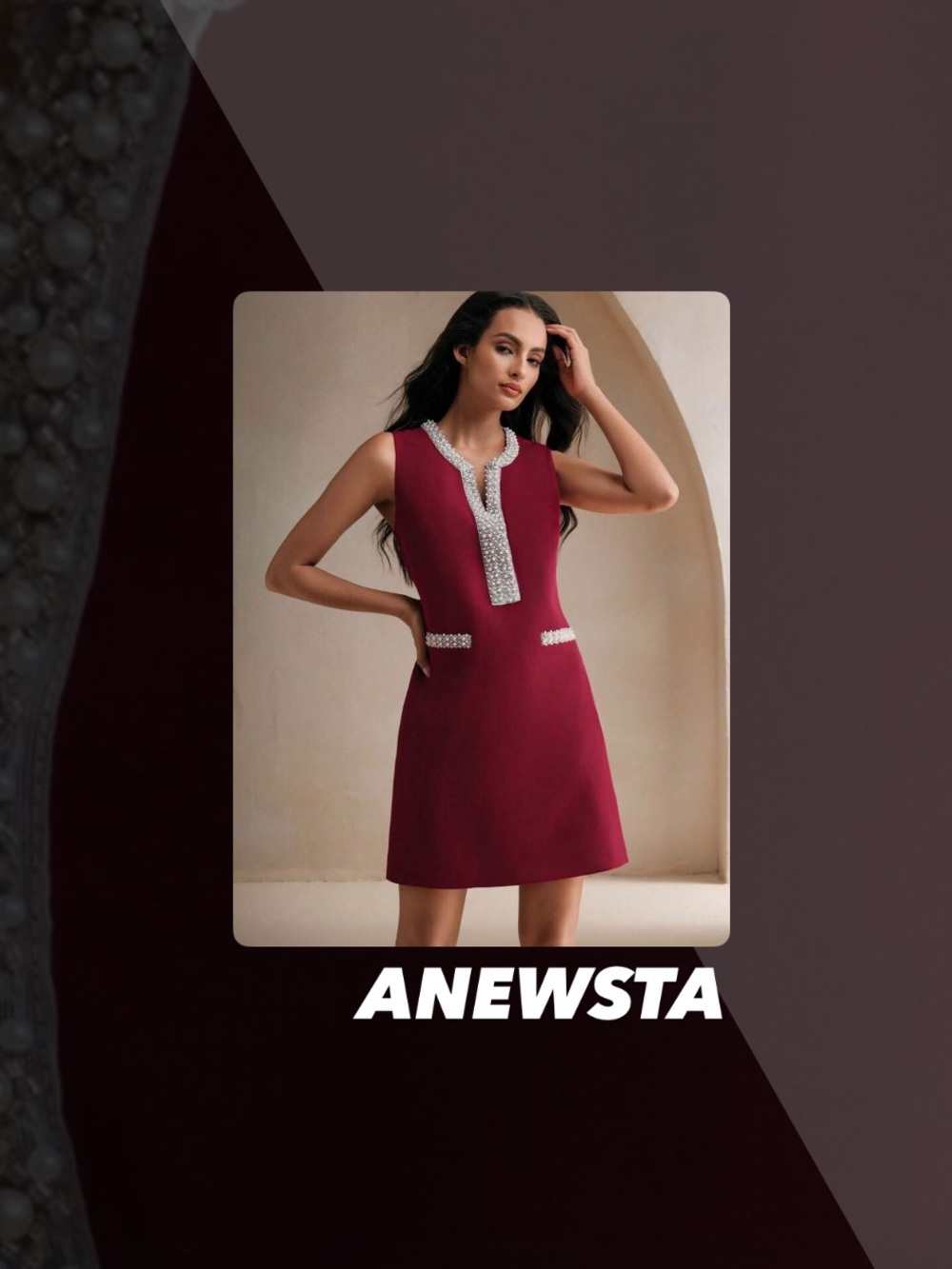 EUC Anewsta Embellished Sheath Dress